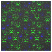 Green & Blue Pumpkins auf Black Stoff (Muster)