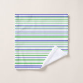 Green blue purple stripes modern custom pattern badhandtuch set (Waschlappen)