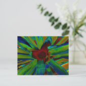 Green Blue Red Bromeliad Pflanzen Image Postkarte (Stehend Vorderseite)