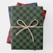 Green Blue Red Buffalo Plaid Checkered Geschenkpapier Set (Beispiel)