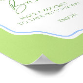 Green Blue Scallope Frame Bridal Blume Bar Poster (Ecke)