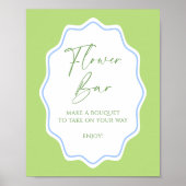 Green Blue Scallope Frame Bridal Blume Bar Poster (Vorne)