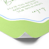 Green Blue Scallope Frame Bridal Mimosa Bar Poster (Ecke)