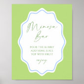 Green Blue Scallope Frame Bridal Mimosa Bar Poster (Vorne)