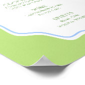 Green Blue Scalloped Frame Bridal Drinks Poster (Ecke)