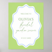 Green Blue Scallotion Rahmen Bridal Soirée Willkom Poster (Vorne)
