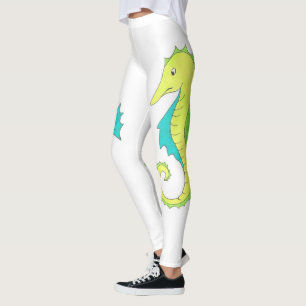 Green Blue Sea Seepferd Ocean Beach Leggings