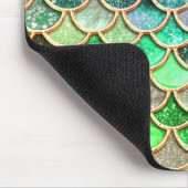 Green Blue Shiny Ombre Glitzer Mermaid Scales Mousepad (Ecke)