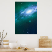 Green Blue Spinning Galaxy Poster (Küche)