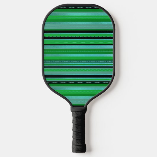 Green Blue Stripes Design Pickleball Paddel Pickleball Schläger (Vorderseite)