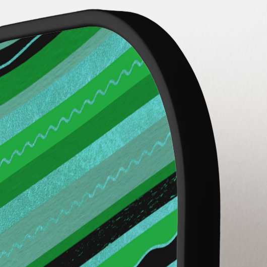 Green Blue Stripes Design Pickleball Paddel Pickleball Schläger (Linke Seite)