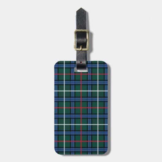 Green Blue Tartan Gepäckanhänger (Vorderseite vertikal)