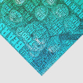 Green Blue Teddy Bear Freunde Embedded Word Cloud Seidenpapier (Ausschnitt)