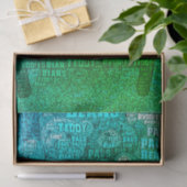 Green Blue Teddy Bear Freunde Embedded Word Cloud Seidenpapier (Geschenk)