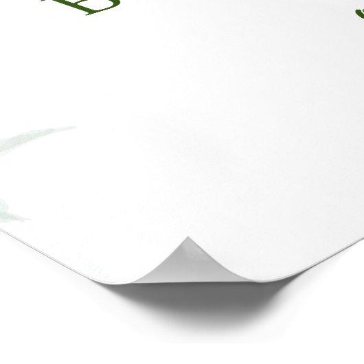 Green Blue The a Boy Baby Dusche Begrüßungszeichen Poster (Ecke)