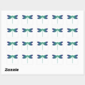 Green-Blue-Thin-Dragonfly-Gradient-Sticker Quadratischer Aufkleber (Blatt)