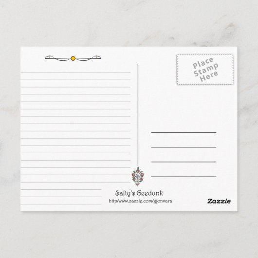 Green-Blue-Tile Postkarte (Rückseite)