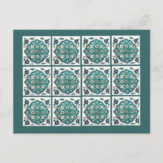 Green-Blue-Tile Postkarte (Vorderseite)