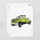 Green Blue Tow Truck Cartoon Postkarte (Vorne/Hinten)