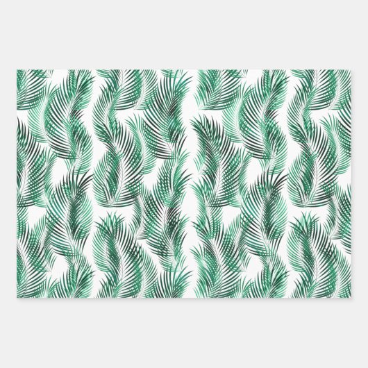 Green Blue Tropical-Blätter Geschenkpapier Set (Vorderseite 2)