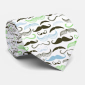 Green, Blue und Black Mustache Design Krawatte (Gerollt)