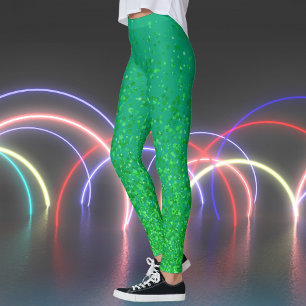 Green Blue und Freckles Print Leggings