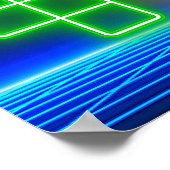 Green, blue und lila Gamer 24" x 36" Poster (Ecke)