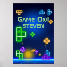 Green, blue und lila Gamer 24" x 36" Poster