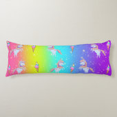Green & Blue Unicoron Rainbow Body Kissen (Vorderseite)