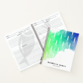 Green Blue Watercolor Ballon Whisk Rezept Notizblock (Innenseite)