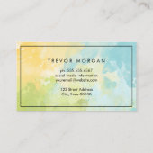 Green Blue Watercolor Blend Textur Visitenkarte (Rückseite)
