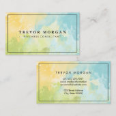 Green Blue Watercolor Blend Textur Visitenkarte (Vorne/Hinten)