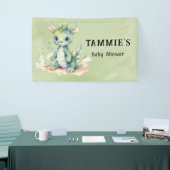 Green Blue Watercolor Dragon Boy Baby Dusche Banner (Messeveranstaltung)