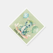 Green Blue Watercolor Dragon Boy Baby Dusche Serviette (Ecke)