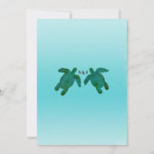 Green Blue Watercolor Ocean Turtles Brautparty Einladung (Rückseite)