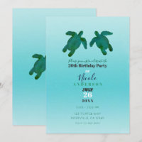 Green Blue Wcolor Ocean Turtles Geburtstagspartei