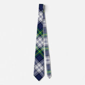 Green Blue White Kariert Christmas Necktie Krawatte (Vorderseite)