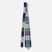 Green Blue White Kariert Christmas Necktie Krawatte (Rückseite)
