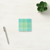 Green Blue Yellow Checker Patchwork Pattern Post-it Klebezettel (Büro)