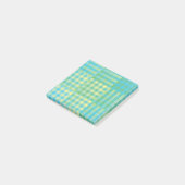 Green Blue Yellow Checker Patchwork Pattern Post-it Klebezettel (angewinkelt)