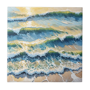 Green Blue Yellow Design am Strand 345 Fliese