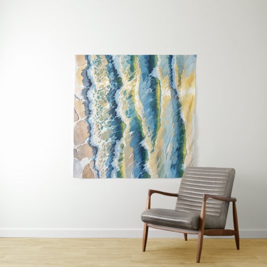 Green Blue Yellow Design am Strand 345 Wandteppich (Beispiel (Horizontal))