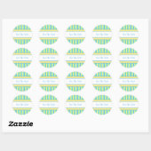 Green Blue & Yellow Strickkleber Runder Aufkleber (Blatt)