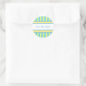 Green Blue & Yellow Strickkleber Runder Aufkleber (Tasche)
