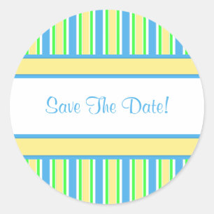 Green Blue & Yellow Strickkleber Runder Aufkleber