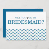 Green Blue Zigzag Niedlich werden Sie meine Brides Einladung (Vorne/Hinten)