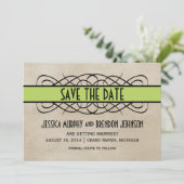 Green Blüh Border Save the Date einladen Einladung (Stehend Vorderseite)