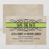 Green Blüh Border Save the Date einladen Einladung (Vorne/Hinten)