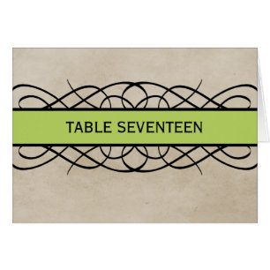 Green Blüh Border Tischnummer Card