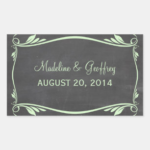 Green Blüh Chalkboard Wedding Stickers